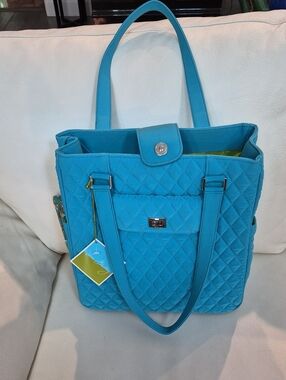 Quilted Turquoise Tote Bag - Women's Everyday Carry! VERA BRADLEY!   NWT!!!